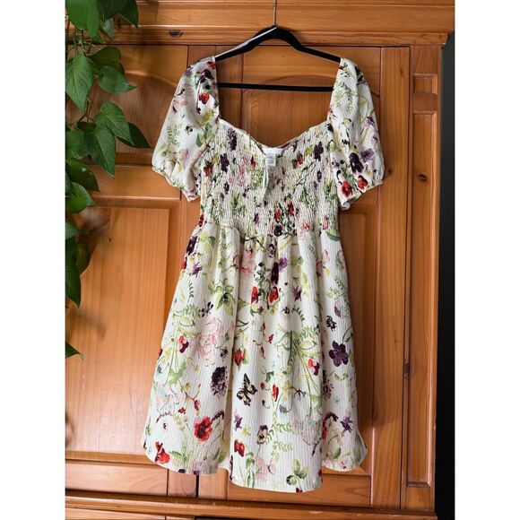 NWT H&M Puff-Skeeve Textured Jersey Dress SZ XXL - Picture 3 of 12